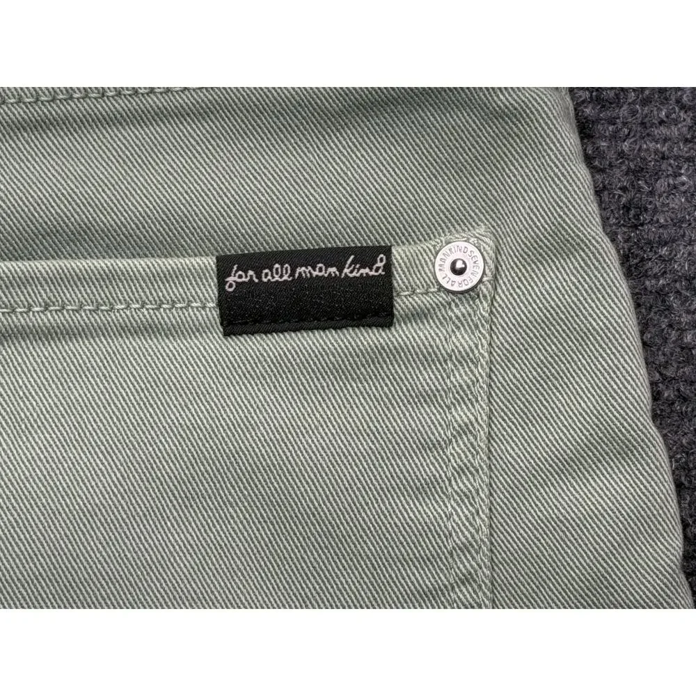 7 For All Mankind Slimmy Jeans Mens 40 Green Slim Straight Italian Fabric NEW